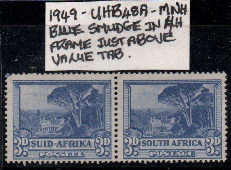 1949 Union Hyphenated & Screened Definitive 3d-pair with variety in MNH-condition