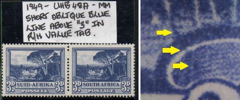 1949 Union Hyphenated & Screened Definitive 3d-pair with variety in MM-condition