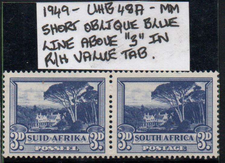 1949 Union Hyphenated & Screened Definitive 3d-pair with variety in MM-condition