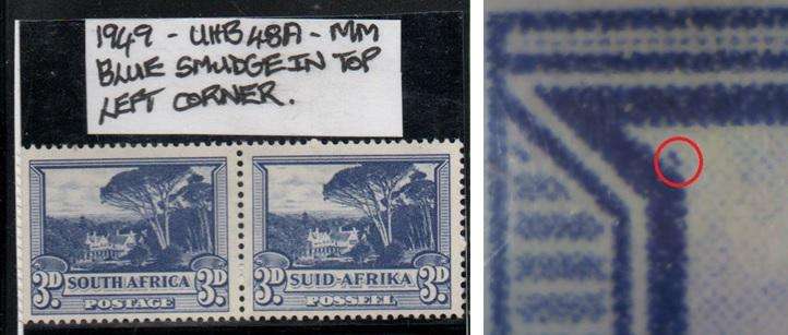 1949 Union Hyphenated & Screened Definitive 3d-pair with variety in MM-condition