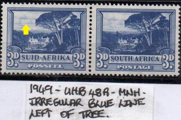 1949 Hyphenated & Screened Definitive 3d-pair with variety in MNH-condition