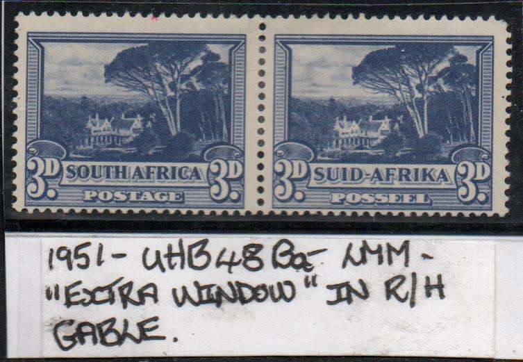 1951 Hyphenated & Screened Definitive 3d-pair with variety in LMM-condition