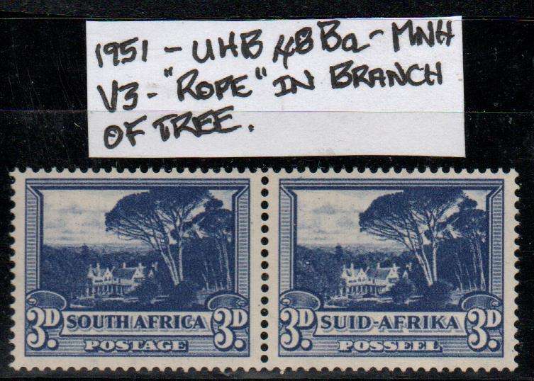 1951 Union Hyphenated & Screened Definitive 3d pair with listed variety in MNH-condition