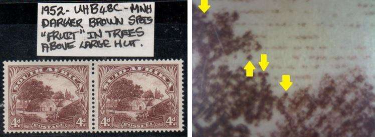 1952 Union Hyphenated & Screened Definitive 4d-pair with variety in MNH-condition