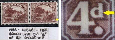1952 Hyphenated & Screened Definitive 4d-pair with variety in MNH-condition