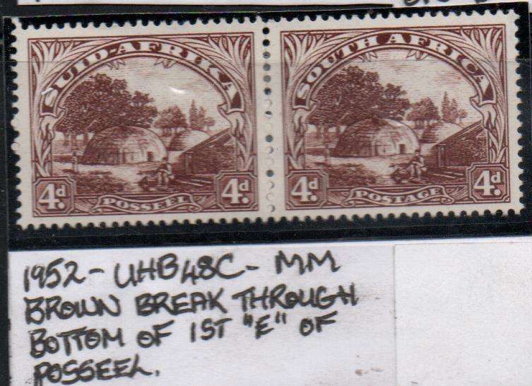 1952 Hyphenated & Screened Definitive 4d-pair with variety in MM-condition
