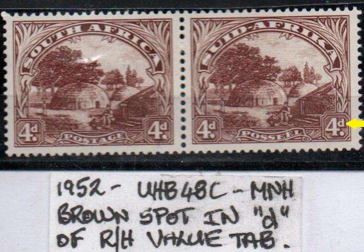 1952 Hyphenated & Screened Definitive 4d-pair with variety in MNH-condition