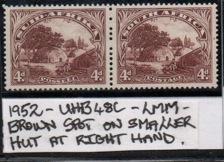 1952 Hyphenated & Screened Definitive 4d-pair with variety in LMM-condition