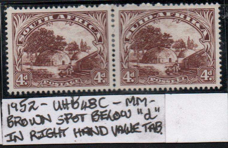 1952 Hyphenated & Screened Definitive 4d-pair with variety in MM-condition