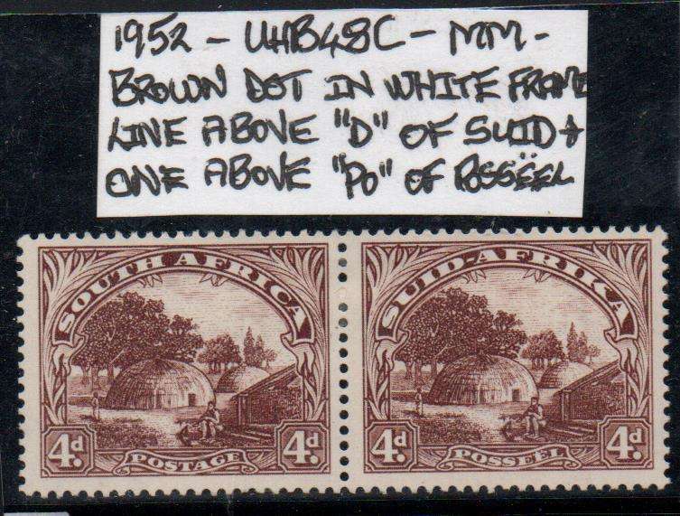 1952 Union Hyphenated & Screened Definitive 4d pair with varieties in MM-condition