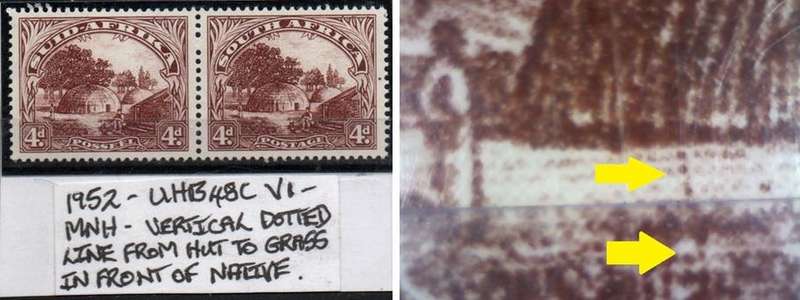 1952 Hyphenated & Screened Definitive 4d-pair with listed variety in MNH-condition