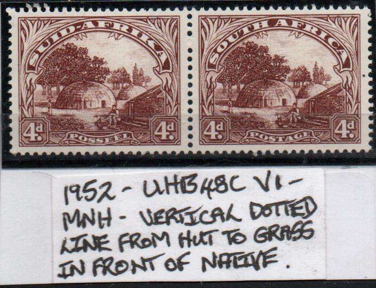 1952 Hyphenated & Screened Definitive 4d-pair with listed variety in MNH-condition