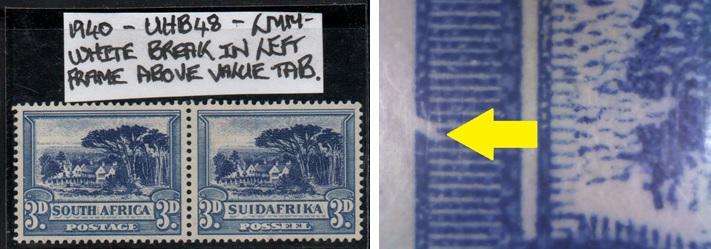 1940 Union Hyphenated Definitive 3d-pair with variety in LMM-condition
