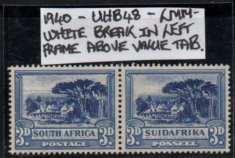 1940 Union Hyphenated Definitive 3d-pair with variety in LMM-condition