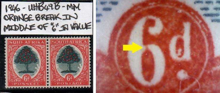 1946 Hyphenated Definitive 6d-pair with variety in MM-condition