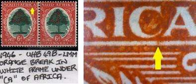 1946 Hyphenated Definitive 6d-pair with variety in LMM-condition