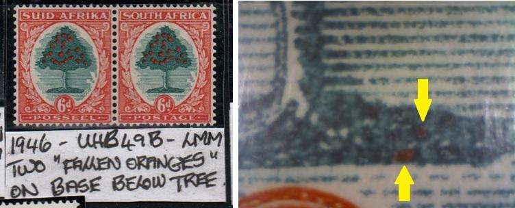 1946 Hyphenated Definitive 6d-pair with variety in LMM-condition