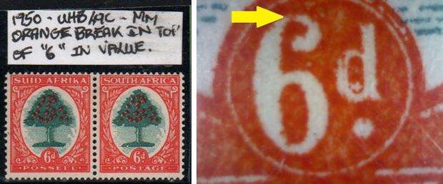 1950 Hyphenated & Screened Definitive 6d-pair with variety in MM-condition