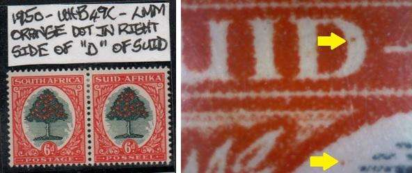 1950 Hyphenated & Screened Definitive 6d-pair with variety in LMM-condition