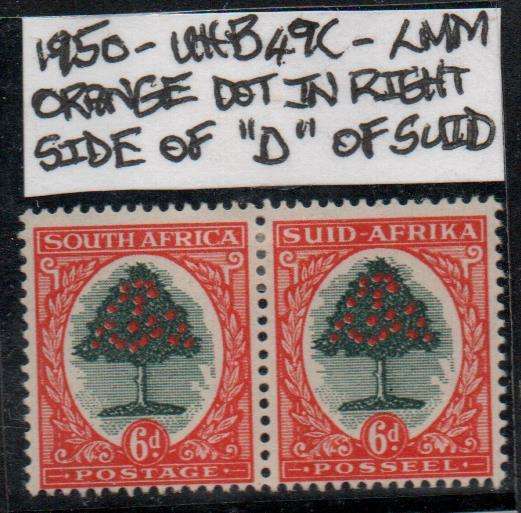 1950 Hyphenated & Screened Definitive 6d-pair with variety in LMM-condition