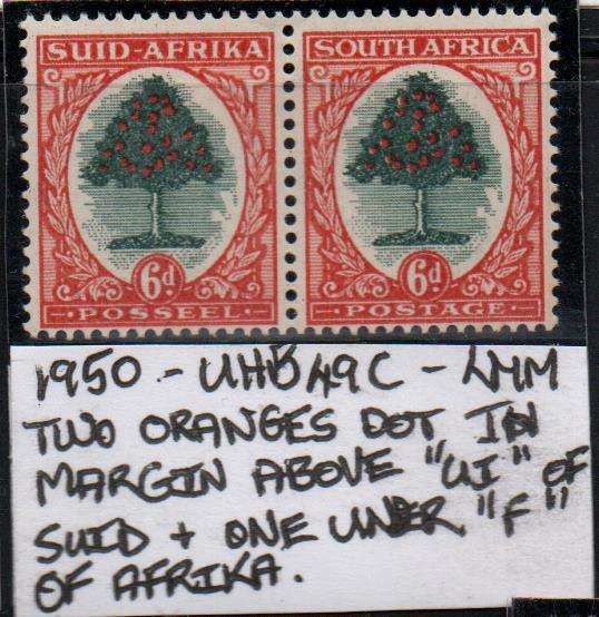 1950 Hyphenated & Screened Definitive 6d-pair with variety in LMM-condition