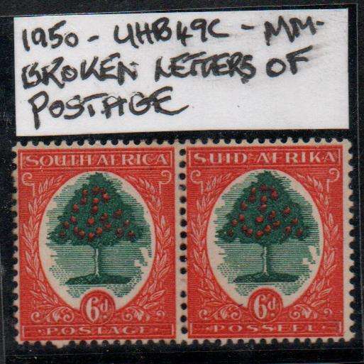 1950 Hyphenated & Screened Definitive 6d-pair with variety in MM-condition