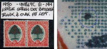 1950 Union Hyphenated & Screened Definitive 6d pair with listed variety in MM-condition