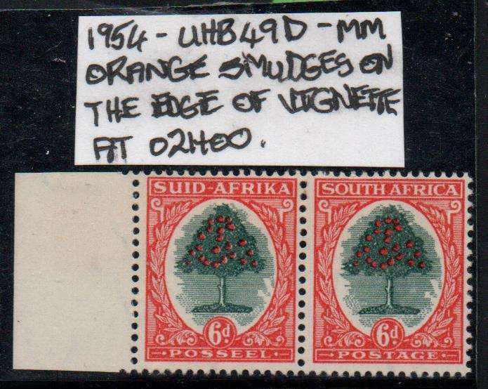 1954 Hyphenated & Screened Definitive 6d-pair with variety in MM-condition