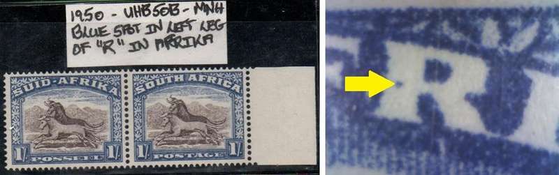 1950 Union Hyphenated & Screened Definitive 1s-pair with variety in MNH-condition