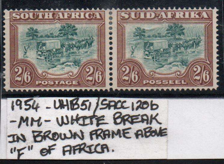 1954 Hyphenated & Screened Definitive 2s 6d-pair with variety in MM-condition