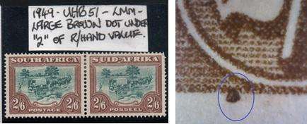 1949 Union Hyphenated & Screened Definitive 2s 6d pair with variety in LMM-condition