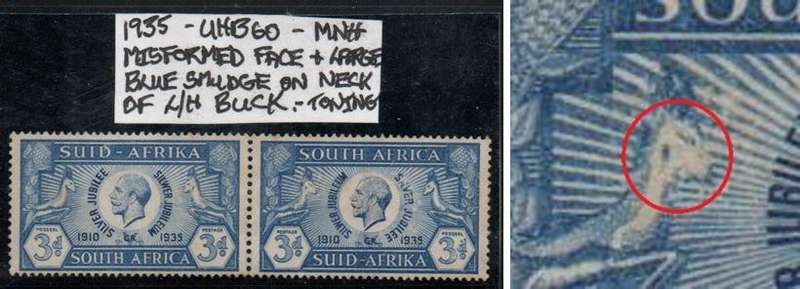 1935 KGV Jubilee 3d-pair with variety in MNH-condition