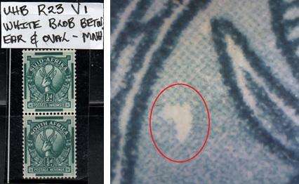 1943 Union Hyphenated & Screened mono-coloured coil 1/2d pair with listed variety in MNH-condition