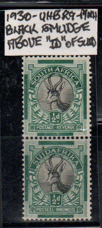 1935 Union Roto Definitive Coil pair with variety MNH-condition