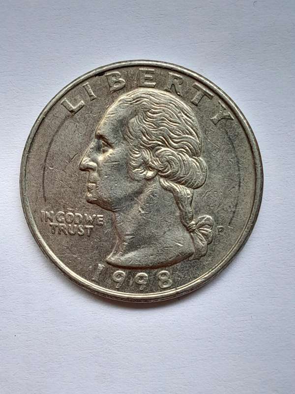¼ Dollar "Washington Quarter" - Four Coins. 1990, 1998, 2000 and 2005.