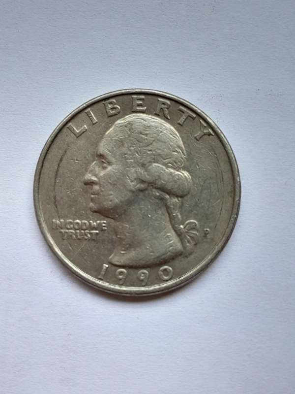 ¼ Dollar "Washington Quarter" - Four Coins. 1990, 1998, 2000 and 2005.