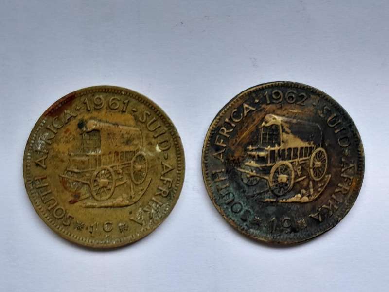 One Cent 1st decimal series - Two Coins - 1961 and 1962