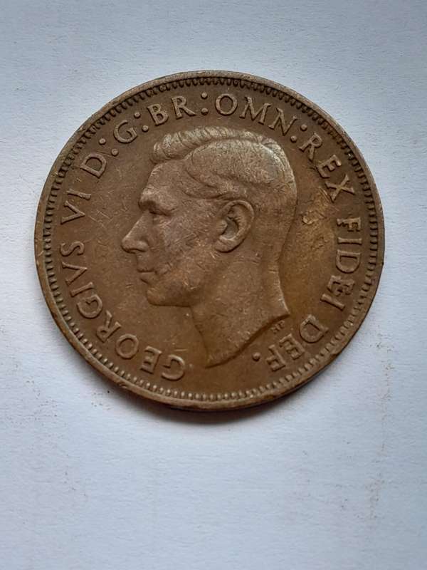 UK Half Penny - Five Coins - 1929, 1950, 1954, 1958 and 1960.