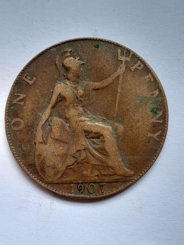 UK One Penny  - Ten Coins - 1907, 1910, 1913, 1913, 1916, 1919, 1920, 1929, 1936 and 1944.