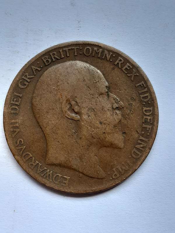 UK One Penny  - Ten Coins - 1907, 1910, 1913, 1913, 1916, 1919, 1920, 1929, 1936 and 1944.