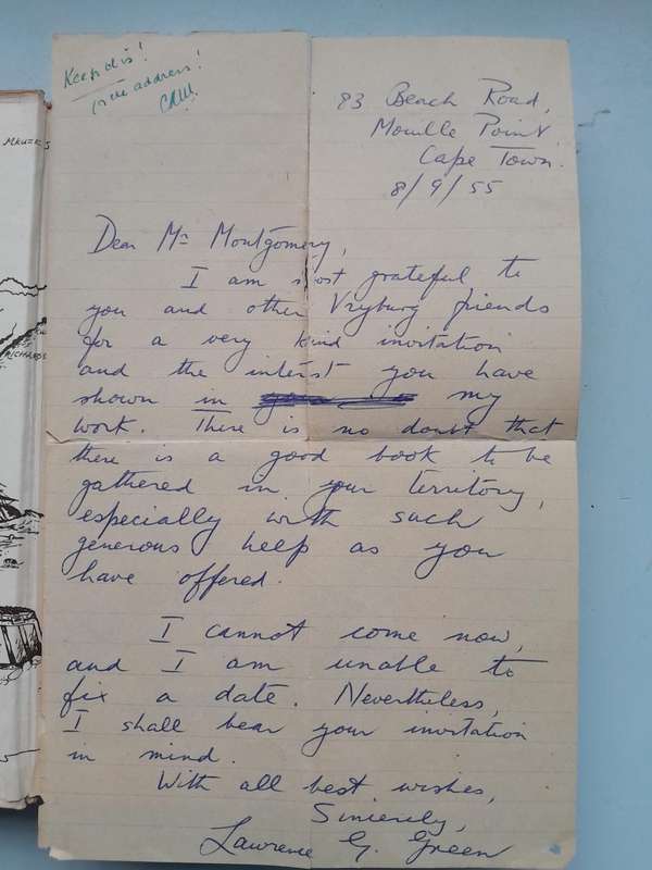 Something Rich and Strange - Lawrence G. Green - First Edition 1962. Signed and letter from Author
