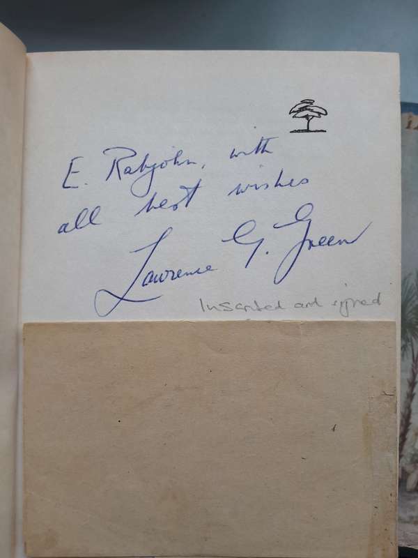 Something Rich and Strange - Lawrence G. Green - First Edition 1962. Signed and letter from Author