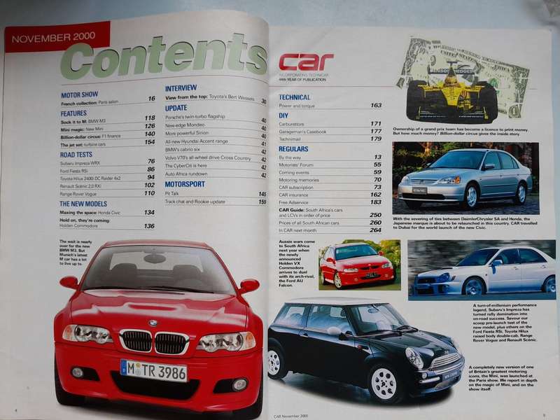 CAR Magazine - September 2000 and November 2000.
