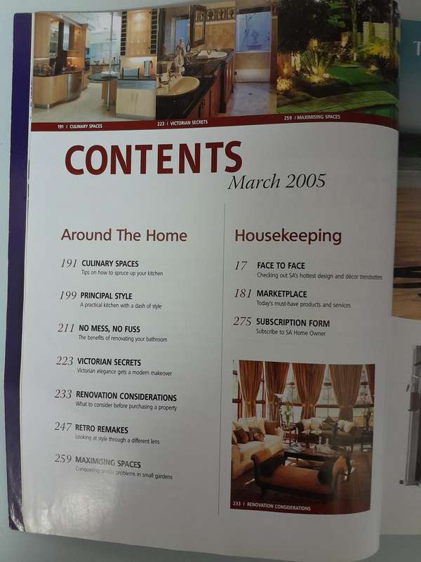 South African Home Owner - JAN/FEB 2005 and March 2005