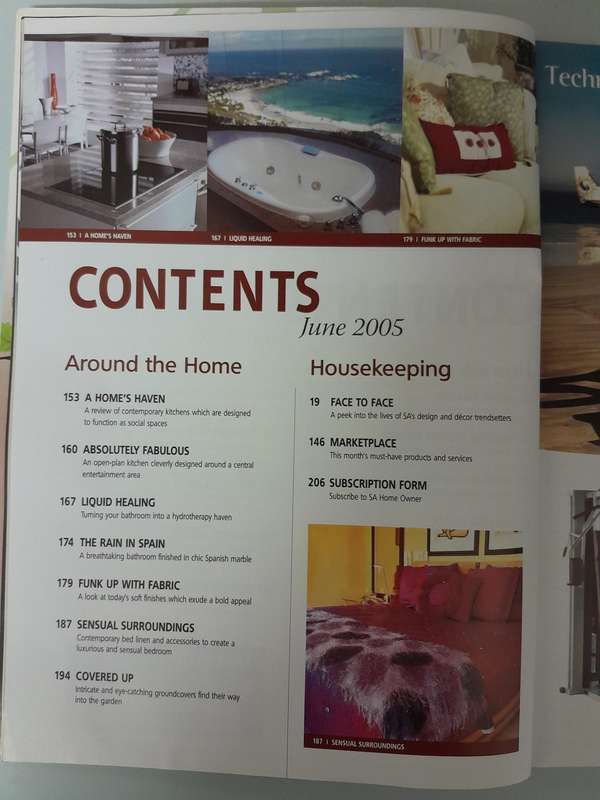 SOUTH AFRICAN HOME OWNER - JUNE 2005 and JULY 2005.