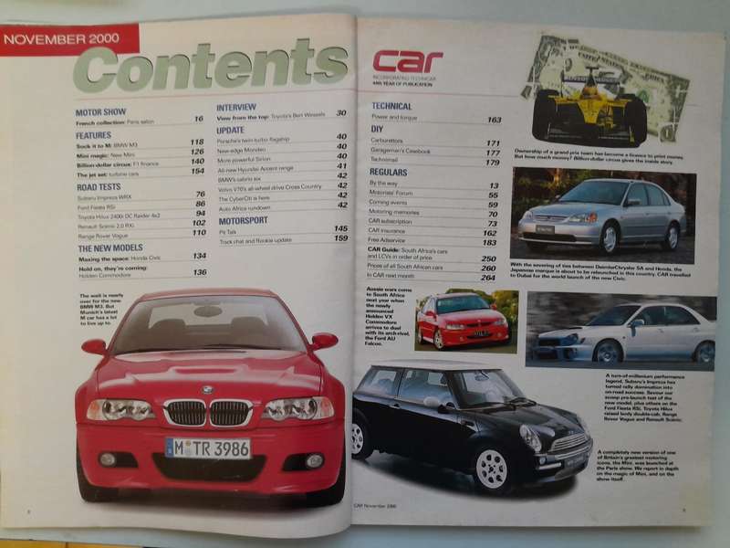 CAR MAGAZINE - November 2000 and December 2000.