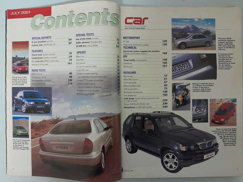 CAR MAGAZINE - July 2001 and August 2001.