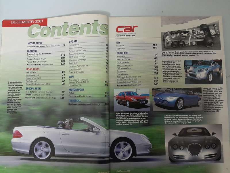 CAR MAGAZINE - November 2001 and December 2001.