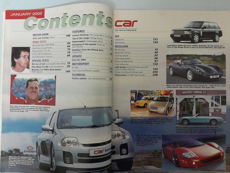 CAR MAGAZINE - January 2002 and February 2002.
