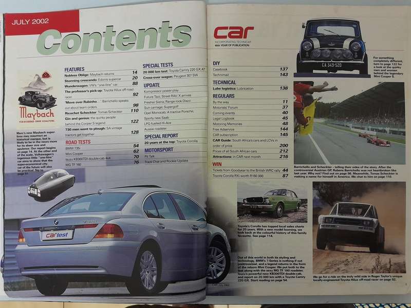 CAR MAGAZINE - Jan 2000 and July 2002.